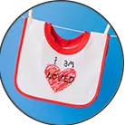 Click here to see the products of category Baby Bibs