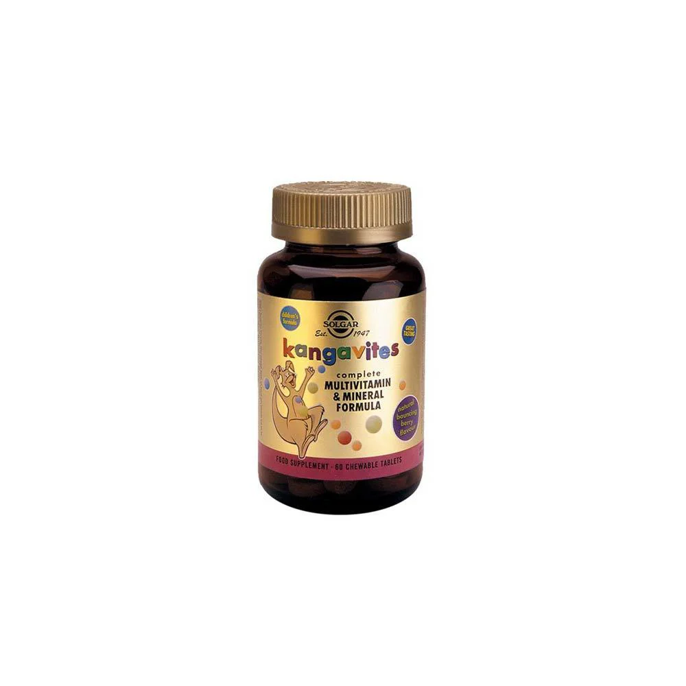 Solgar Kangavites Complete Multivitamin & Mineral Formula Children's Chewable Multivitamin With Forest Fruit Flavor From 3 years+ 60 chewable tablets