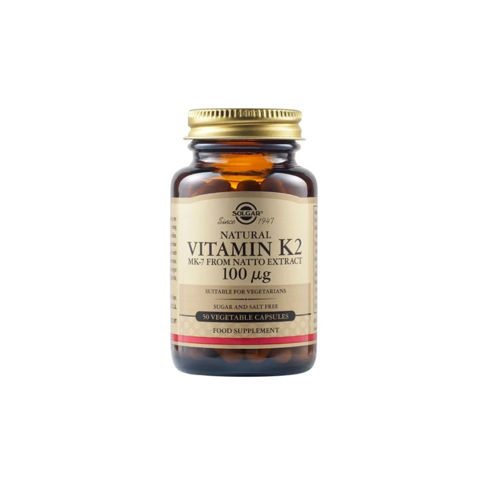 Solgar Vitamin K2 100μg Για Φυσιολογική Πήξη Του Αίματος Οστά 50 φυτικές κάψουλες