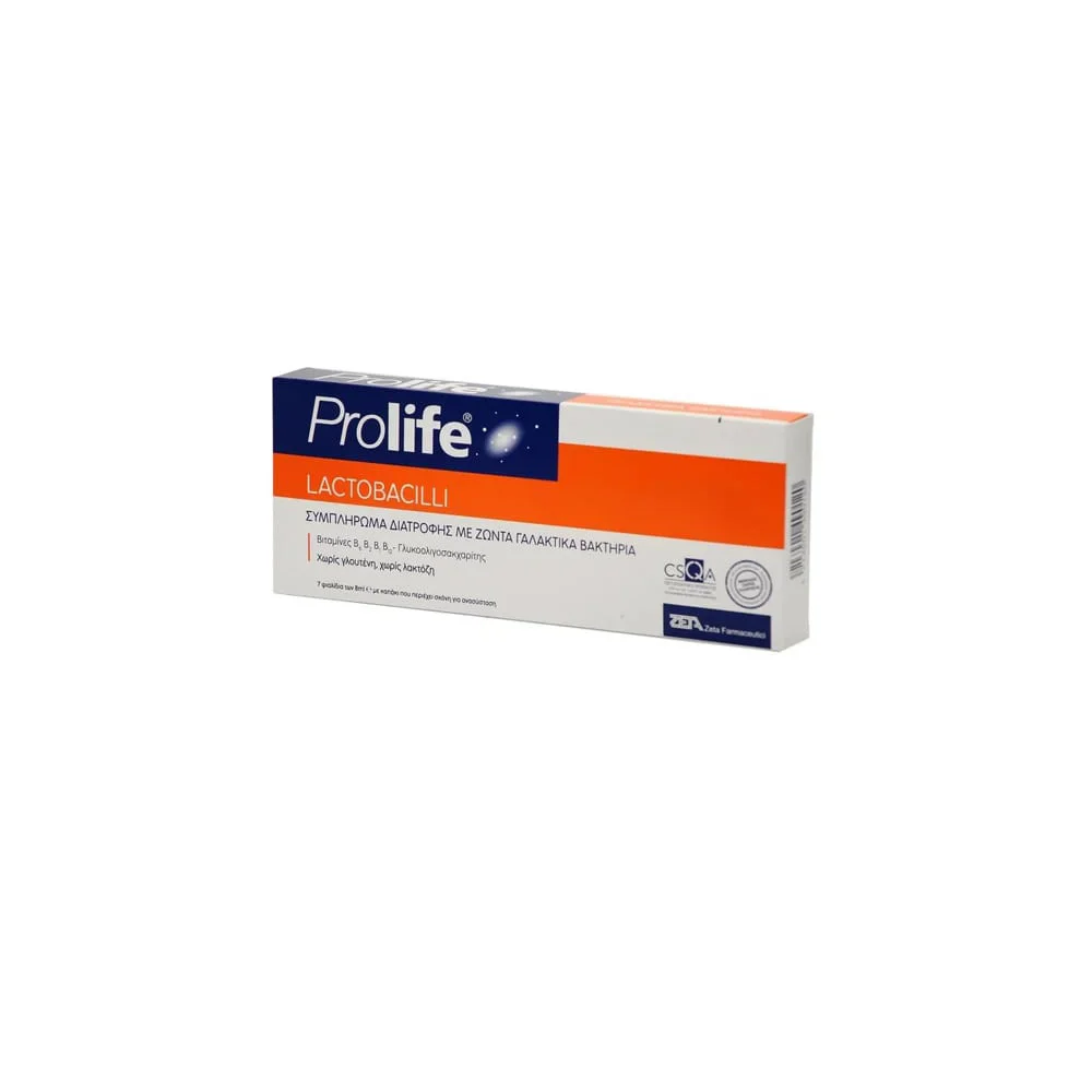 Prolife Lactobacilli Nutritional Supplement With Probiotics Prebiotics & B Vitamins 7 vials x 8ml