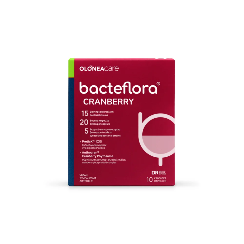 Olonea Bacteflora Cranberry Συμπλήρωμα Διατροφής Για Το Ουροποιητικό Σύστημα 10 κάψουλες