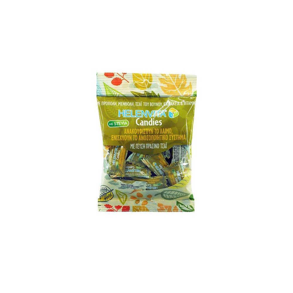 Helenvita Candies Καραμέλες Για Τον Λαιμό Με Γεύση Πράσινο Τσάι 20 τεμάχια
