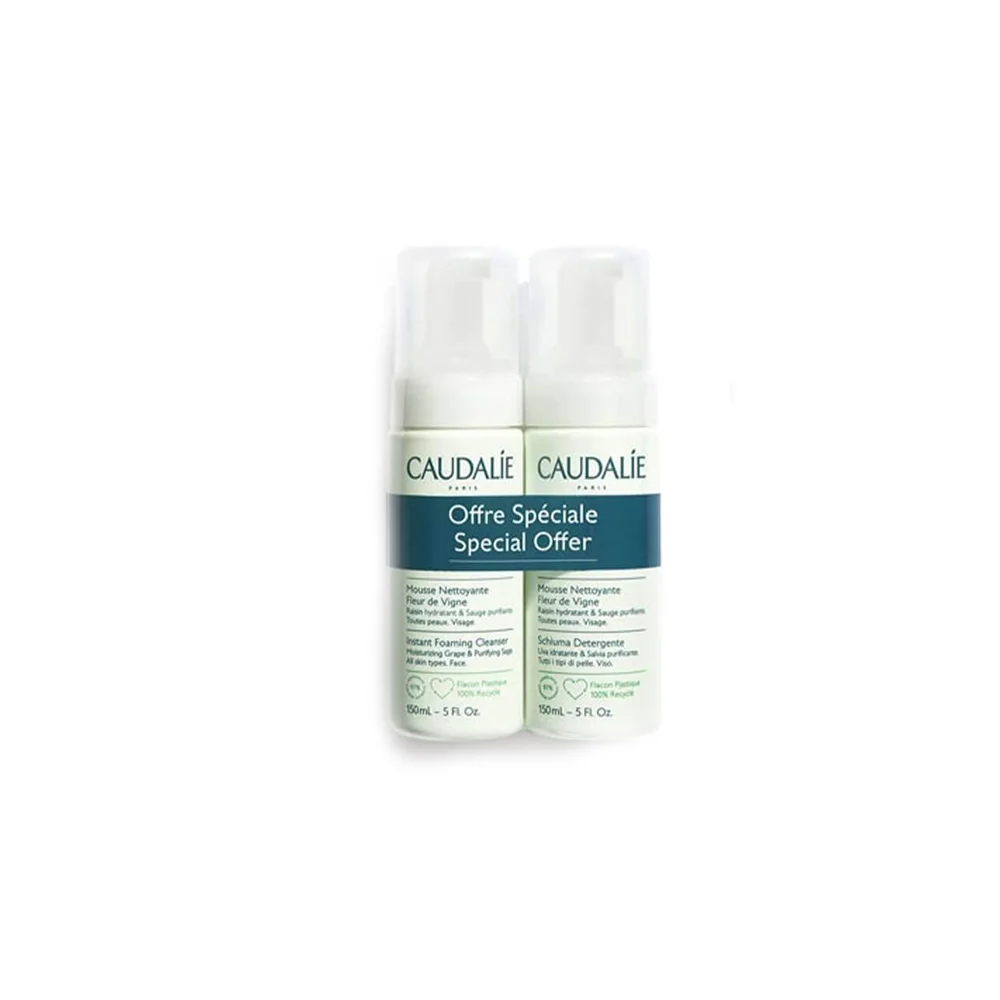 Caudalie Promo Special Offer Vinoclean Instant Aφρος Καθαρισμού Προσώπου Για Ενυδάτωση 2x150ml