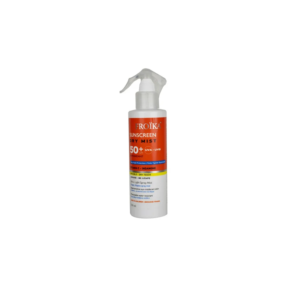 Froika Sunscreen Dry Mist SPF50+ Transparent Extra Light Sunscreen Mist For Sensitive Skin 250ml