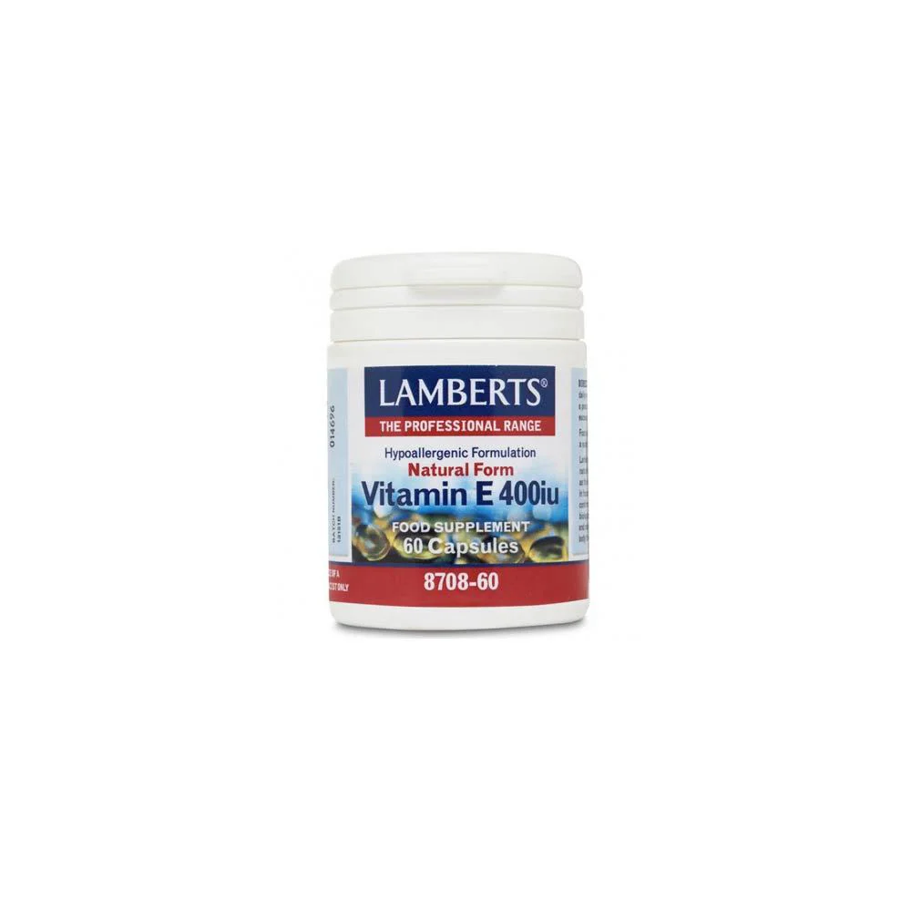 Lamberts Vitamin E 400iu Natural Form As D-Alpha Tocopherol Dietary Supplement With Natural Vitamin E With Antioxidant Action 60 capsules