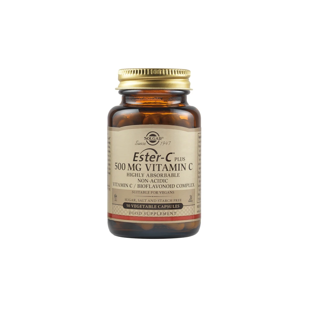 Solgar Ester-C 500mg Βιταμίνη C Υψηλής Απορρόφησης Για Δυνατό Ανοσοποιητικό 50 φυτικές κάψουλες