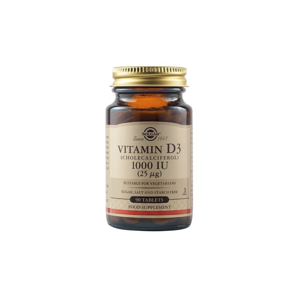 Solgar Vitamin D3 1000IU 25µg Συμπλήρωμα Διατροφής Βιταμίνης D3 Με Πολλαπλά Οφέλη Για Τον Οργανισμό 90 ταμπλέτες