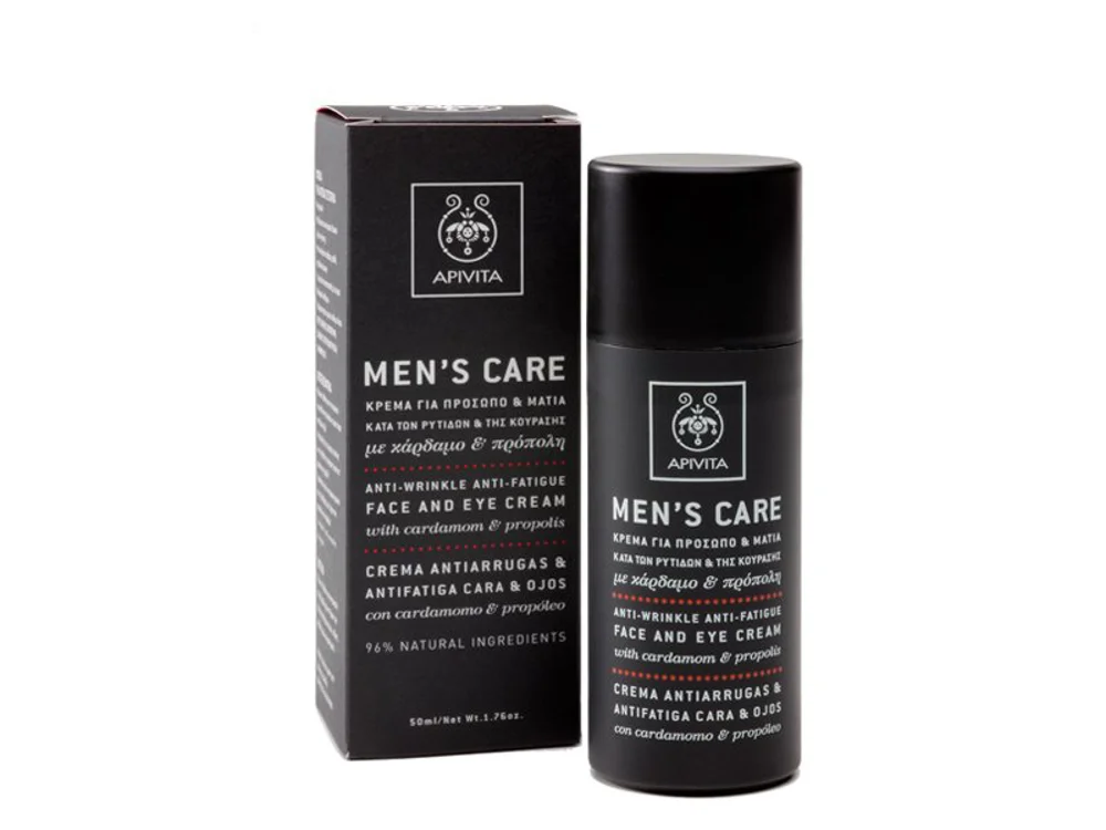 Apivita Men's Care Ενυδατική Kρέμα Κατά Των Ρυτίδων Για Πρόσωπο & Μάτια 50ml
