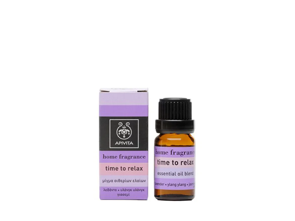 Apivita Organic Time to Relax Essential Oil Mixture Of Lavender Jasmine Ylang Ylang 10ml