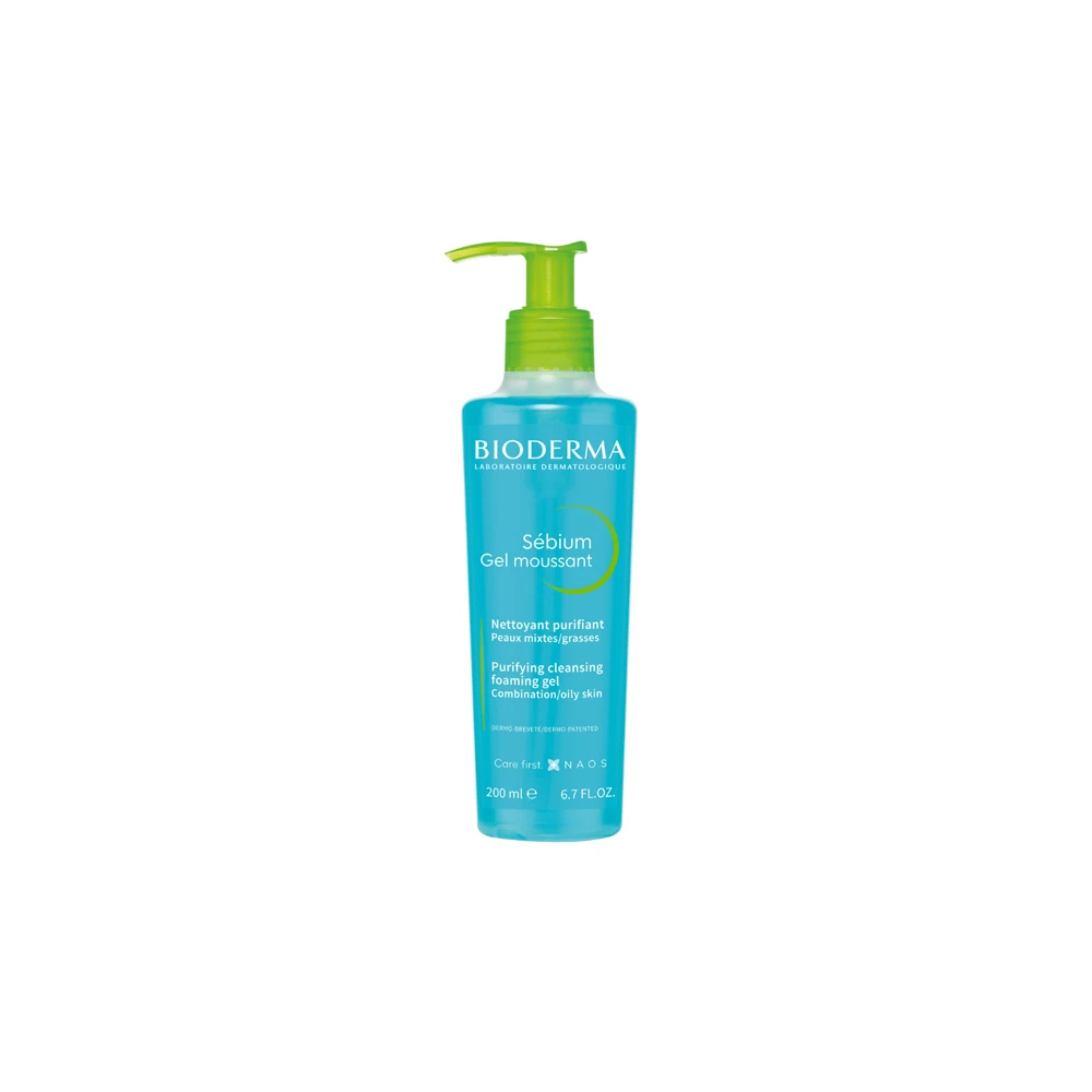 Bioderma Sebium Gel Moussant Gentle Foaming Cleansing Gel For Combination To Oily Skin 200ml