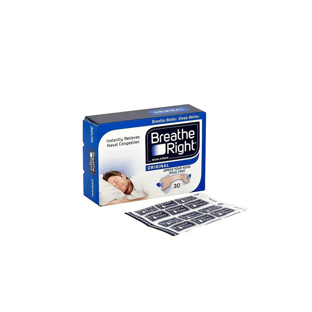 Breathe Right Nasal Strips For Instant Relief From Nasal Congestion Large Size 30 Pieces