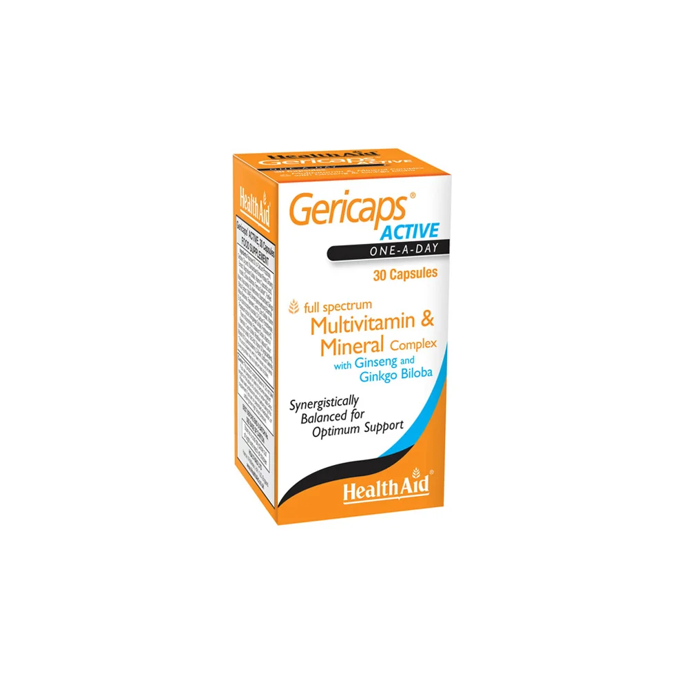 Health Aid Gericaps Active Multivitamin And Mineral Complex With Ginseng And Ginkgo Biloba Multivitamins 30 capsules