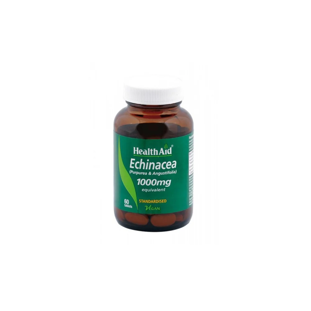 Health Aid Echinacea 1000mg Συμπλήρωμα Διατροφής Φυσικό Αντιβιοτικό Ιδανικό Σε Περιπτώσεις Γρίπης & Κρυολογήματος 60 ταμπλέτες