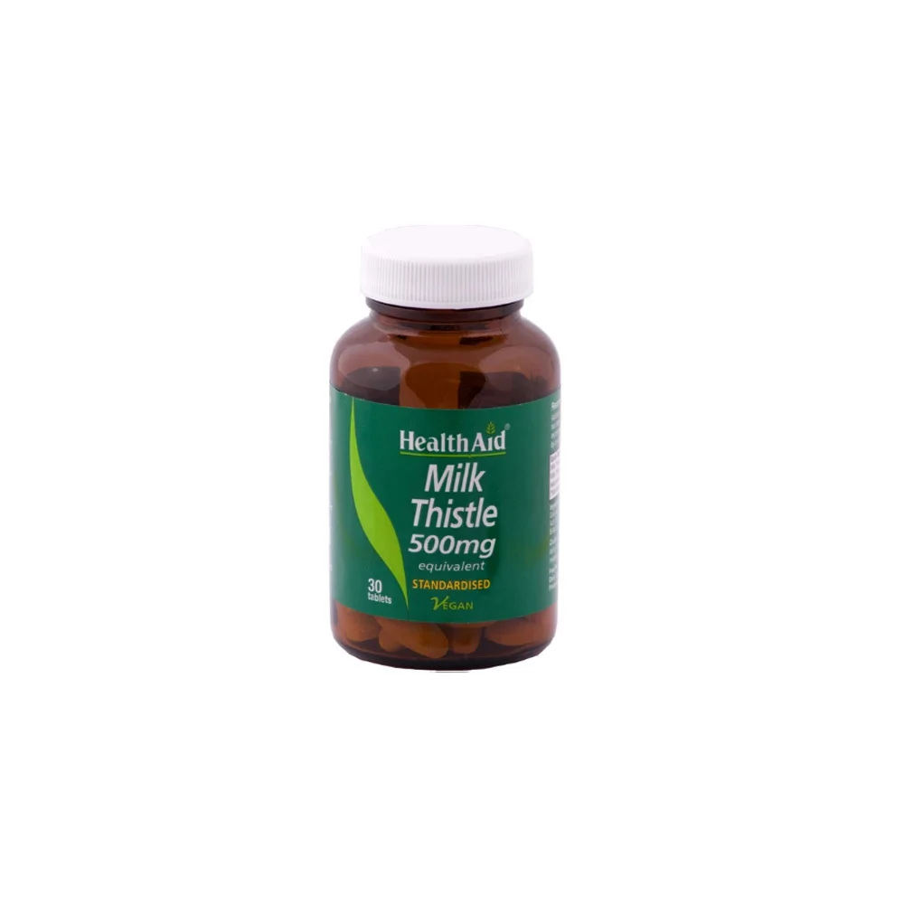 Health Aid Milk Thistle 500mg Dietary Supplement Milk Thistle Natural Detox 30 tablets