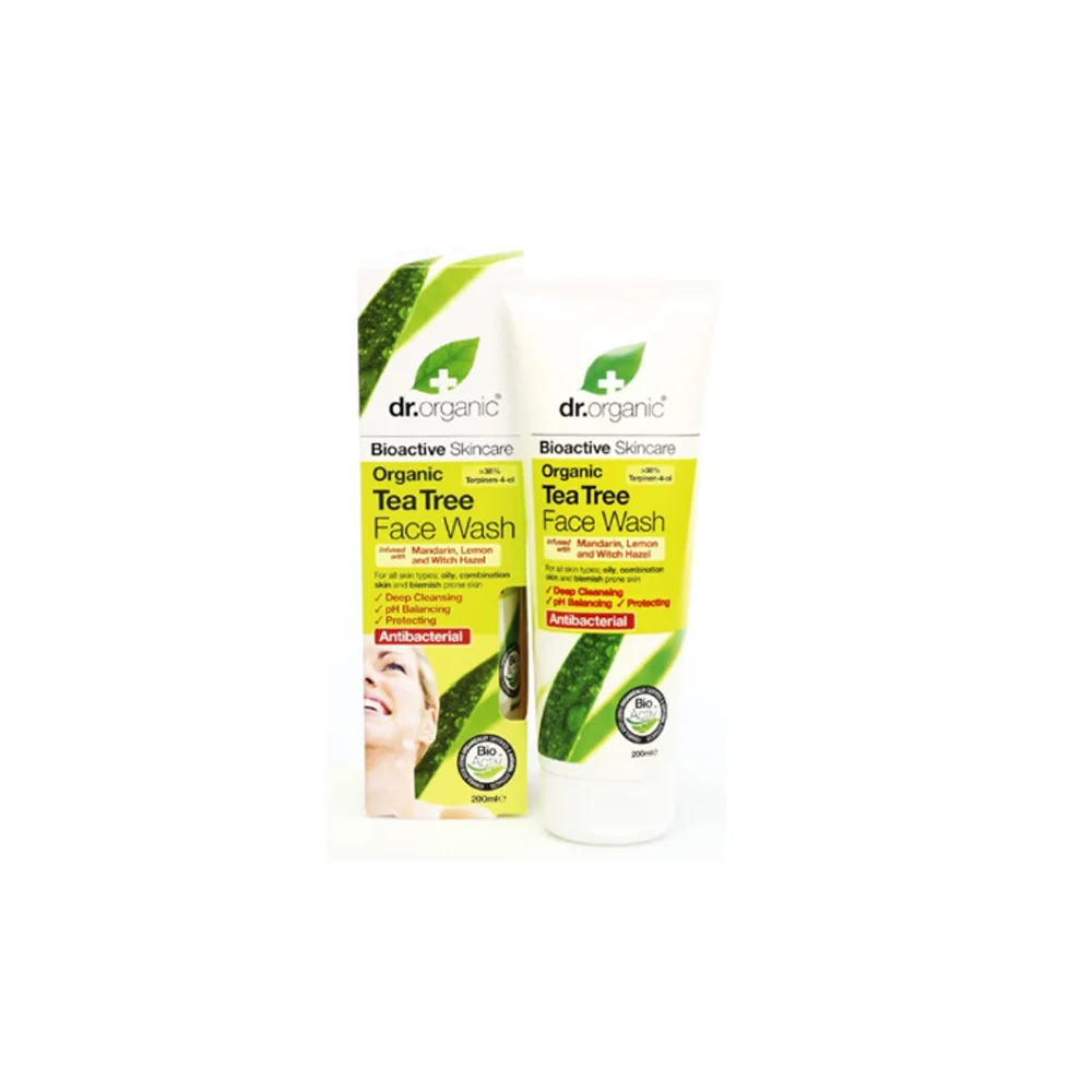 Dr.Organic Tea Tree Face Wash Τζελ Καθαρισμού Για Το Πρόσωπο 200ml