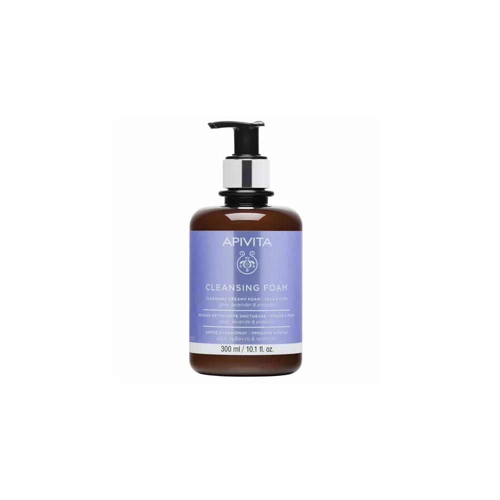 Apivita Cleansing Foam Limited Edition Καθαριστικός Aφρός Για Πρόσωπο & Μάτια Με Ελιά & Λεβάντα 300ml