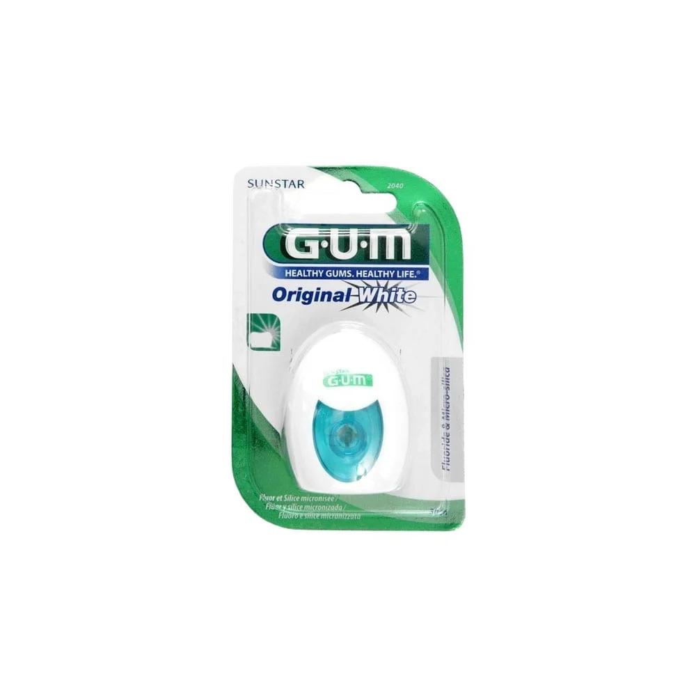 Gum Original White Floss Whitening Waxed Fine Thread 30m