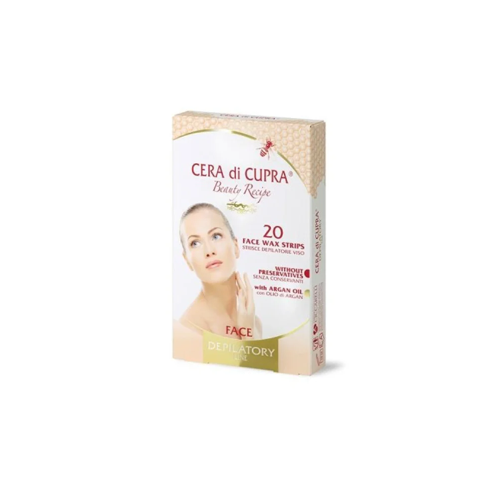 Cera Di Cupra Wax Face Strips Facial Hair Removal Tapes 20 pieces