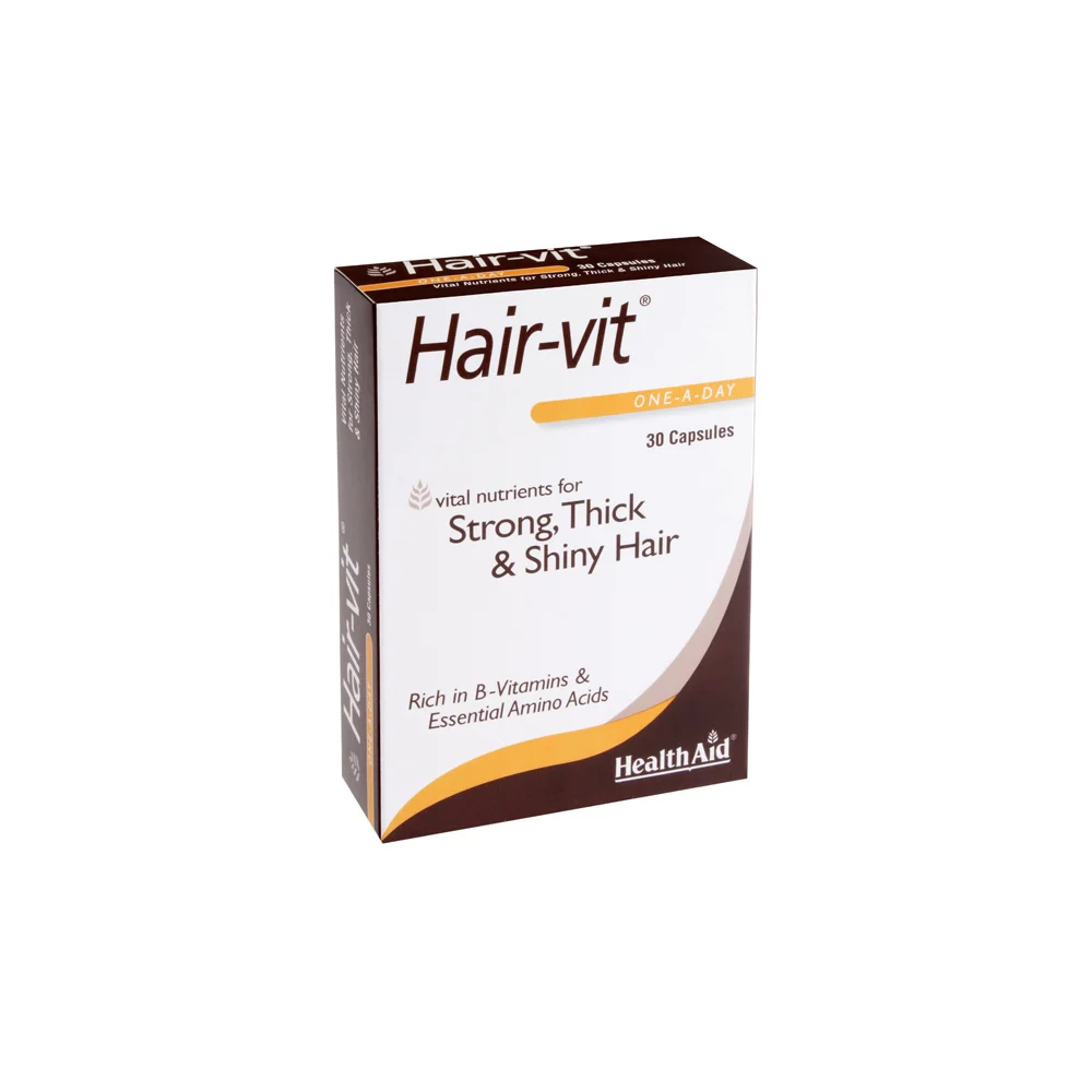 Health Aid Hair-Vit Nutritional Supplement For Strong Hair With Volume & Shine From Root To Tip 30 Capsules