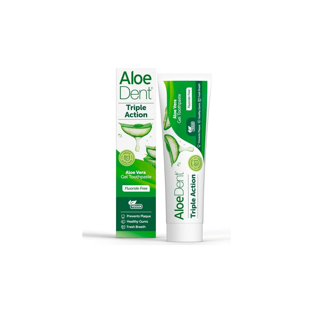 Optima Aloe Dent Triple Action Toothpaste Οδοντόκρεμα Τριπλής Δράσης Με Aλόη 100ml