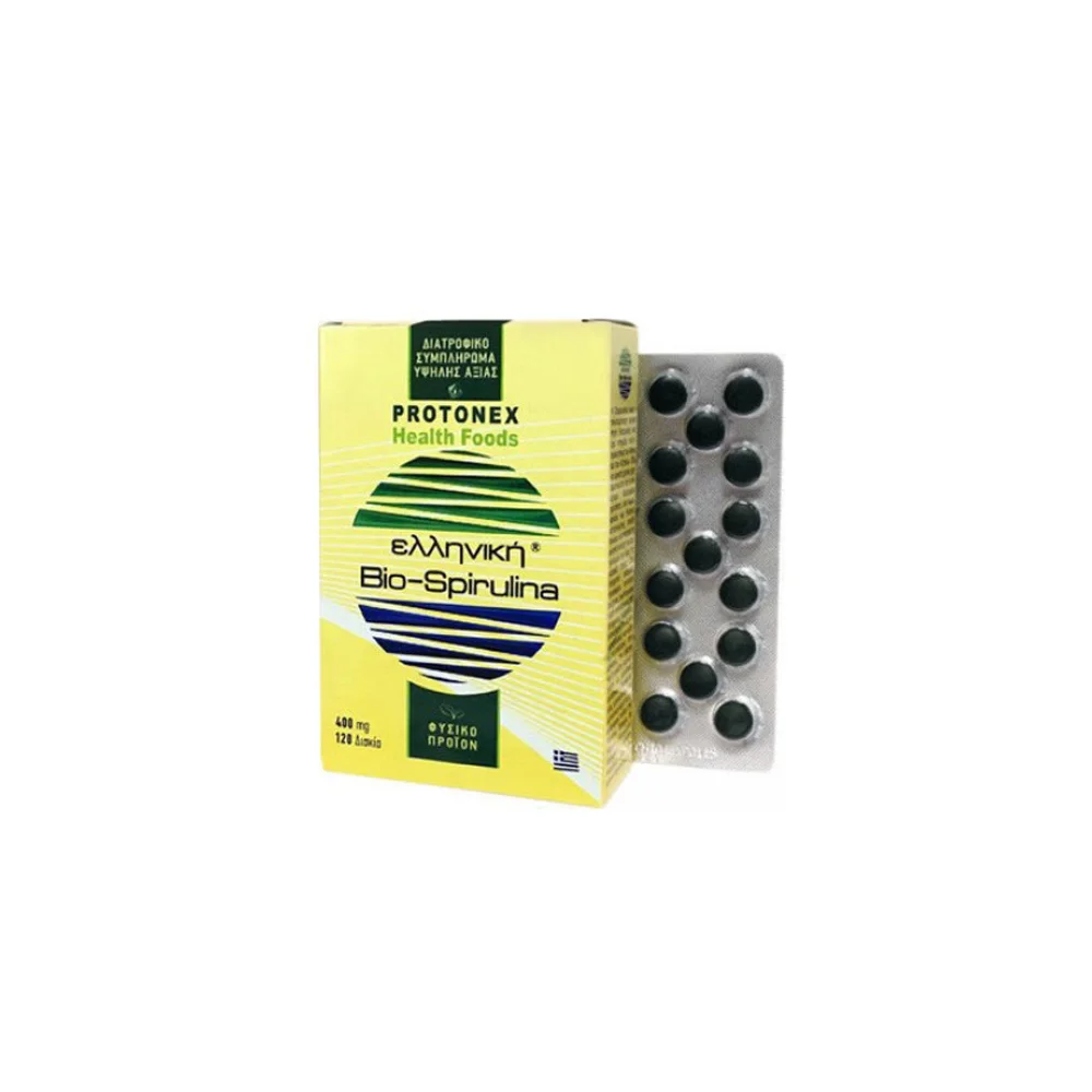 Protonex Ελληνική Bio Spirulina 400mg 120 δισκία