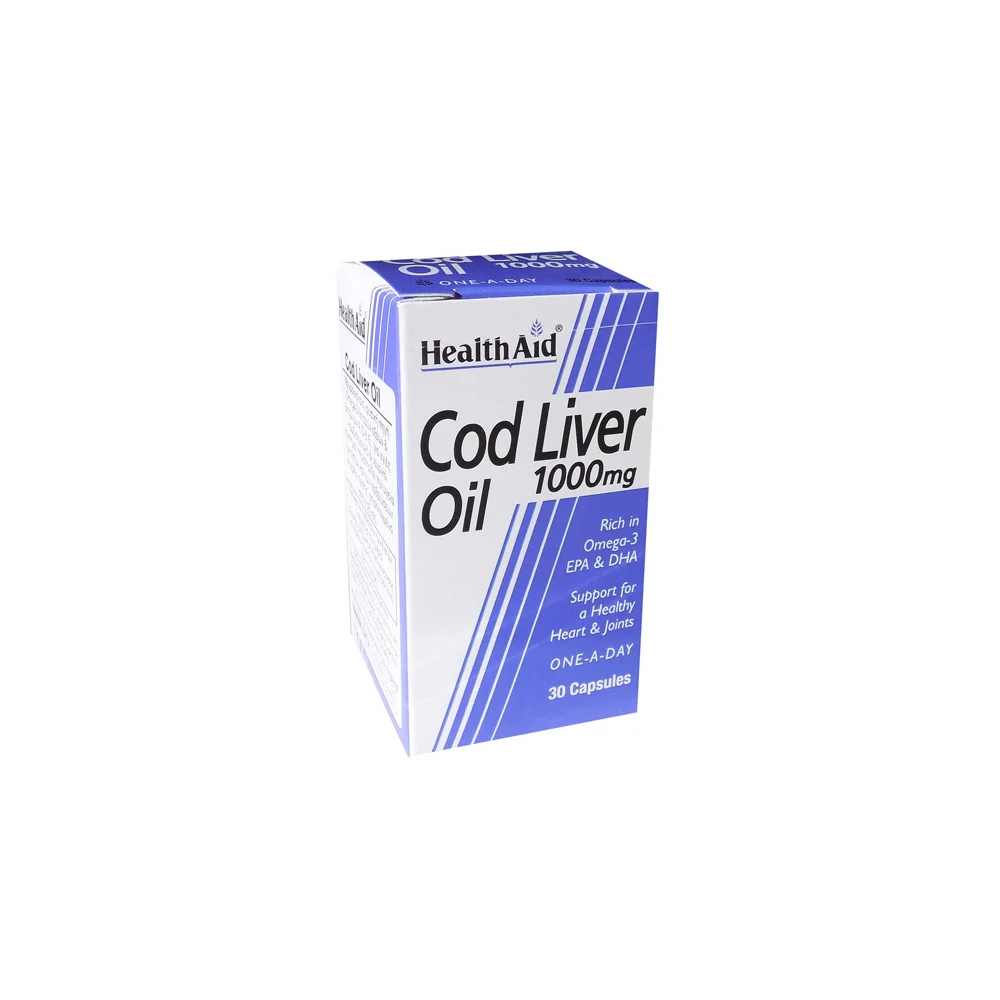 Health Aid Cod Liver Oil 1000mg Cod Liver Oil Dietary Supplement In Easy To Take Capsules 30 Capsules