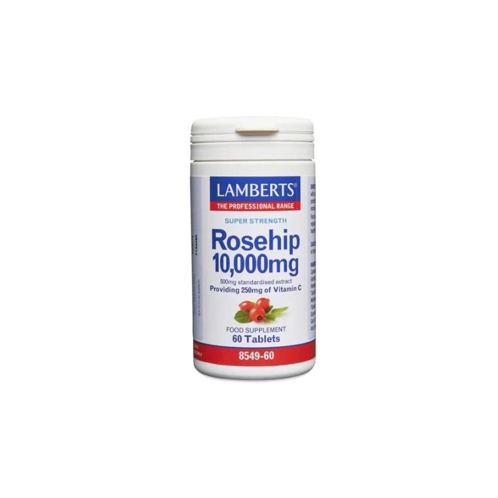 Lamberts Rosehip 10000mg Τιτλοδοτημένο Εκχύλισμα Καρπών Αγριοτριανταφυλλιάς Που Αποδίδει 250mg Βιταμίνης C 60 ταμπλέτες