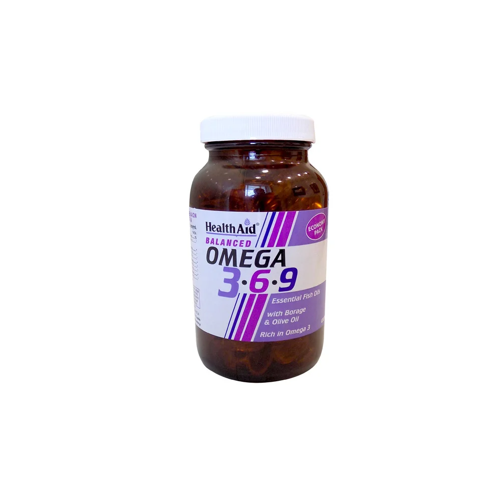 Health Aid Omega 3-6-9 Triple Combination Dietary Supplement For Complete Omega Fat Coverage 90 Capsules