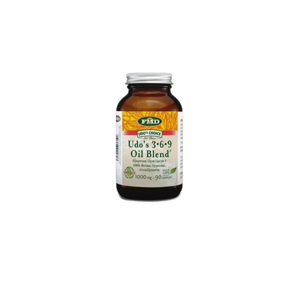 Udo's 3-6-9 Oil Blend 1000mg Vegetable Omega 3-6-9 Fatty Acids 90 softgels