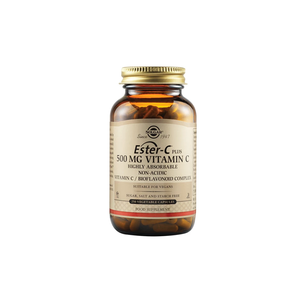 Solgar Ester-C 500mg Βιταμίνη C Υψηλής Απορρόφησης Για Δυνατό Ανοσοποιητικό 250 φυτικές κάψουλες