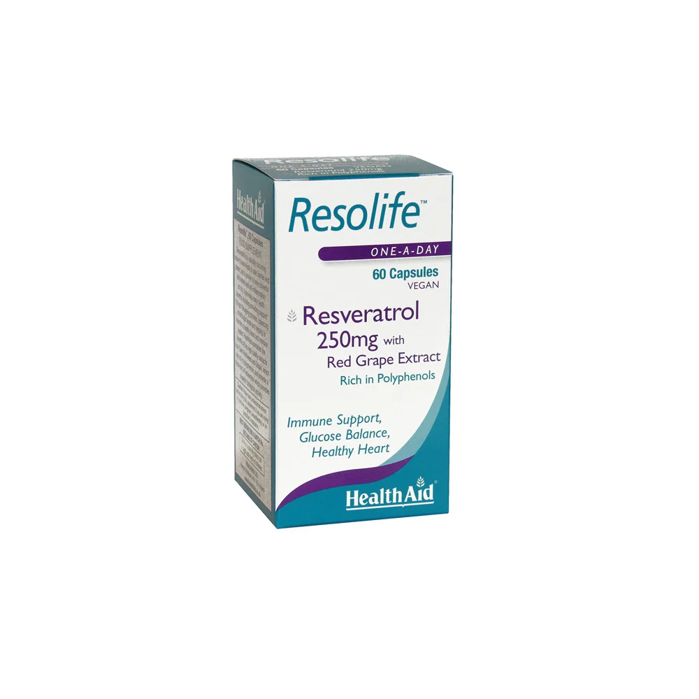 Health Aid Resolife Resveratrol 250mg Nutritional Supplement To Look & Feel Young 60 capsules