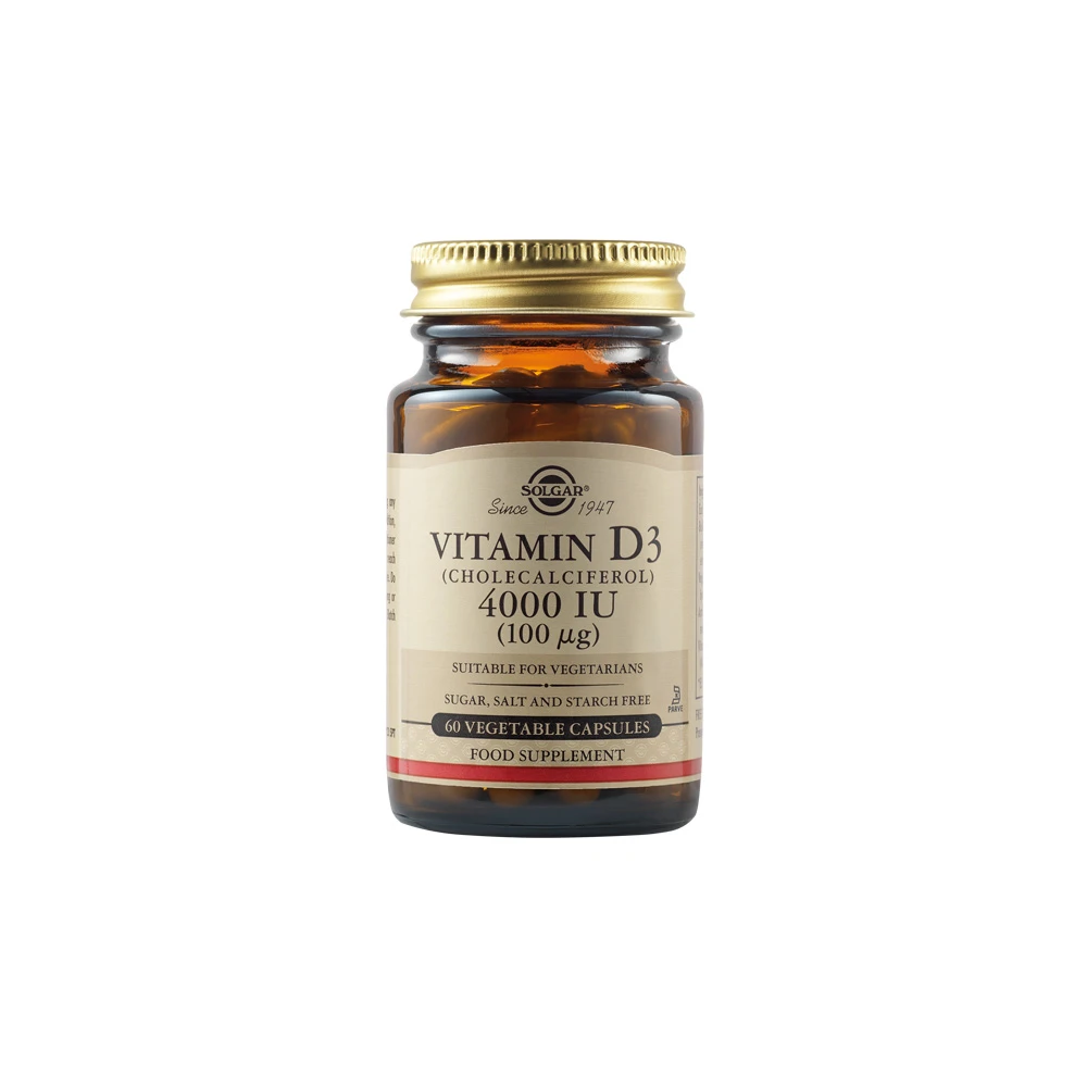 Solgar Vitamin D3 4000 IU 100μg Συμπλήρωμα Διατροφής Ιδανικό Για Την Υγεία Των Οστών & Των Αρθρώσεων 60 φυτικές κάψουλες