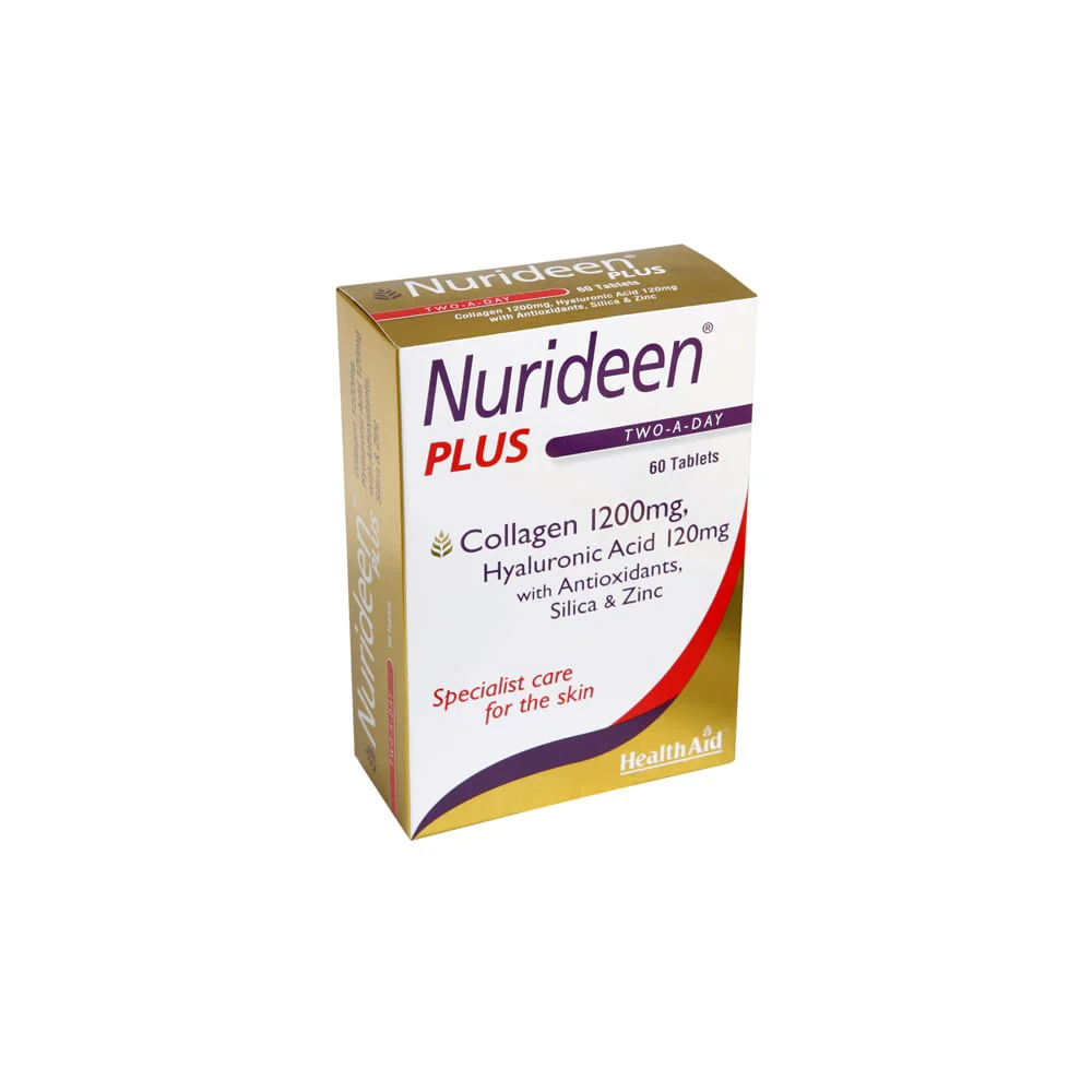 Health Aid Nurideen Plus Marine Collagen With Hyaluronic Acid & Vitamins For Skin Health 60 Tablets