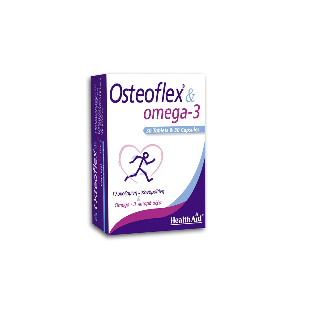 Health Aid Osteoflex & Omega-3 750mg Dietary Supplement For Flexible Joints & Healthy Circulation 30 tablets + 30 capsules