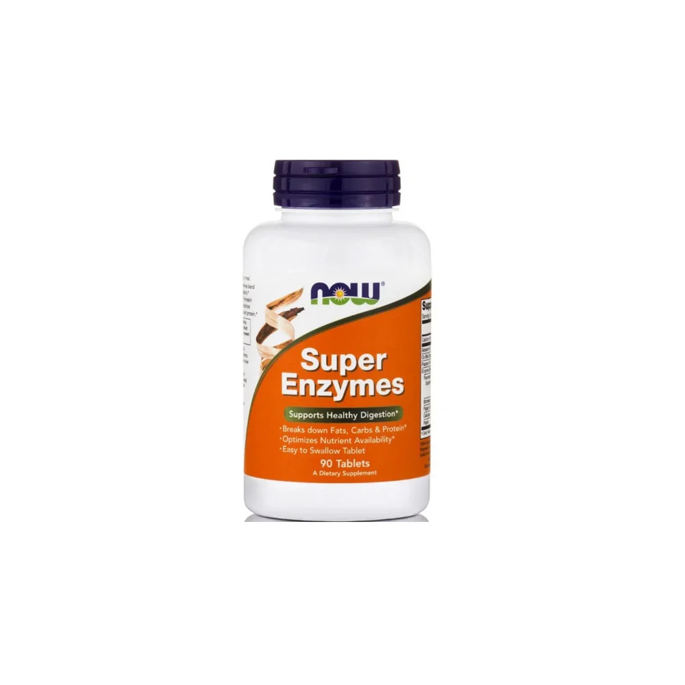 Now Super Enzymes Συμπλήρωμα Διατροφής Με Συνδυασμό Πεπτικών Ενζύμων 90 ταμπλέτες