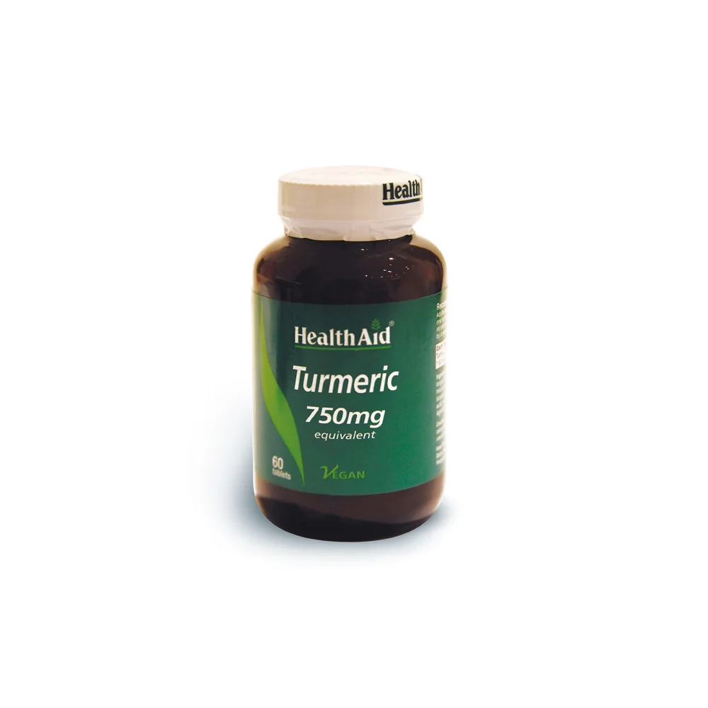 Health Aid Turmeric 750mg Nutritional Supplement Powerful Antioxidant With Anti-Inflammatory Properties 60 Tablets