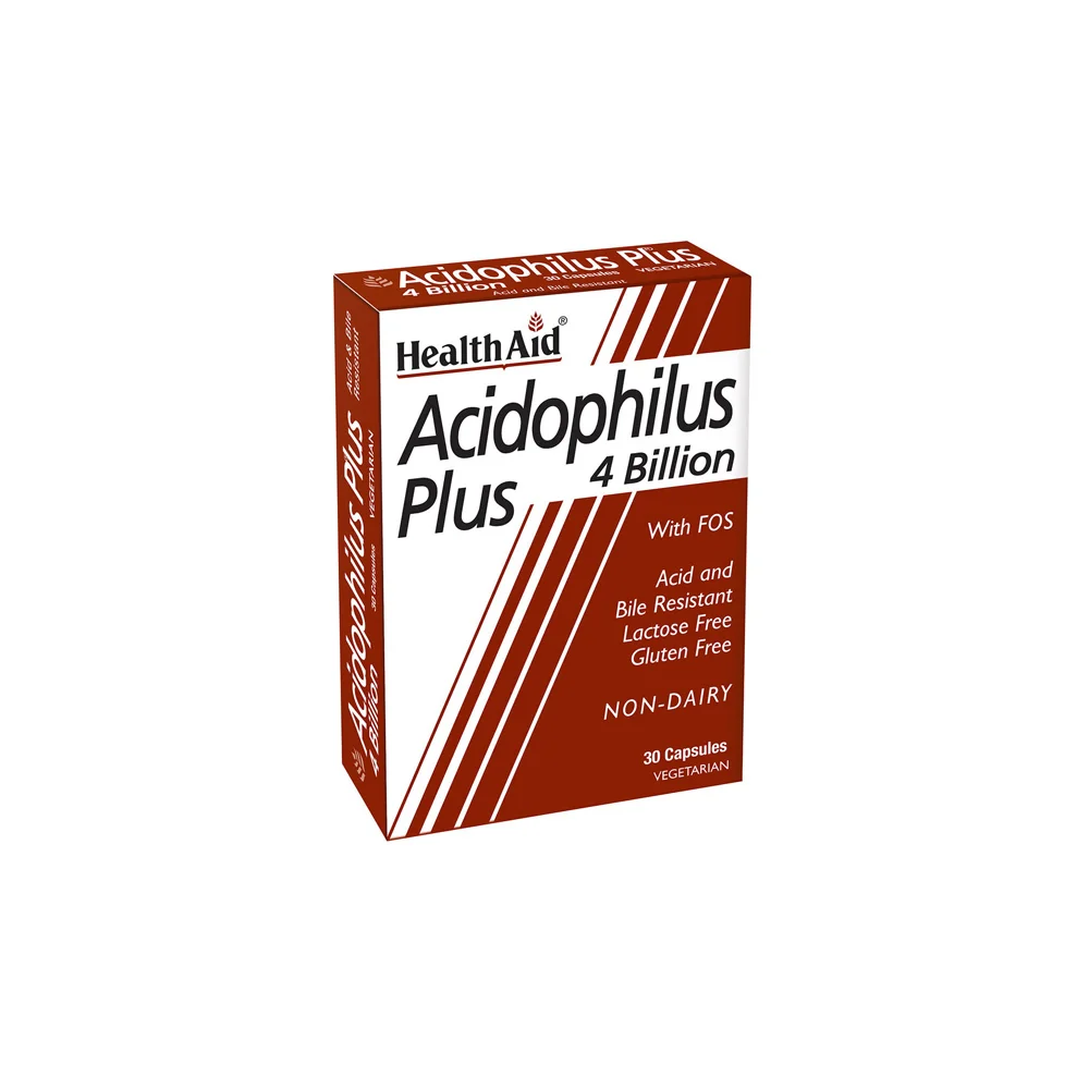 Health Aid Acidophilus Plus 4 Billion Nutritional Supplement Ideal Blend of 3 Different Probiotics 30 Capsules