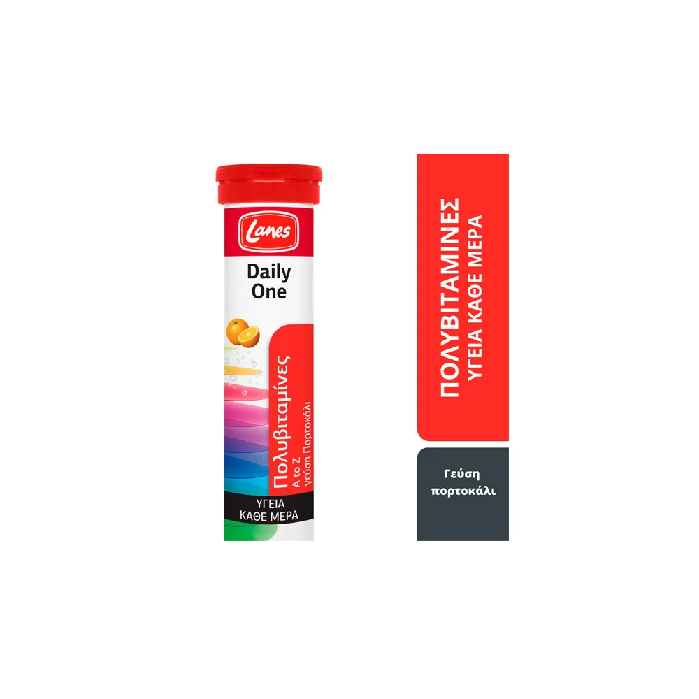 Lanes Daily One Multivitamins For Daily Replenishment Of Nutritional Deficiencies With Orange Flavor 20 Effervescent Tabs