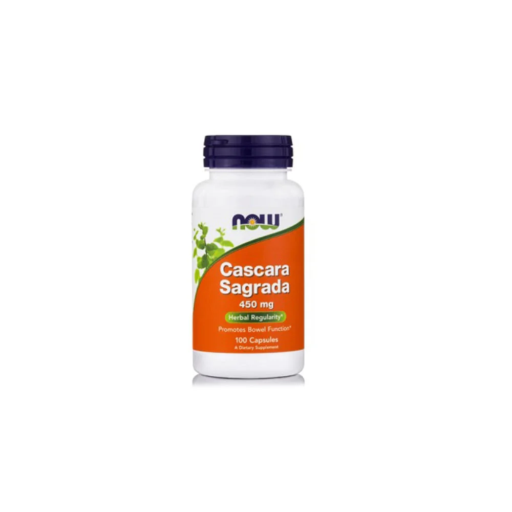 Now Cascara Sagrada 450mg Συμπλήρωμα Διατροφής Για Την Δυσκοιλιότητα 100 κάψουλες