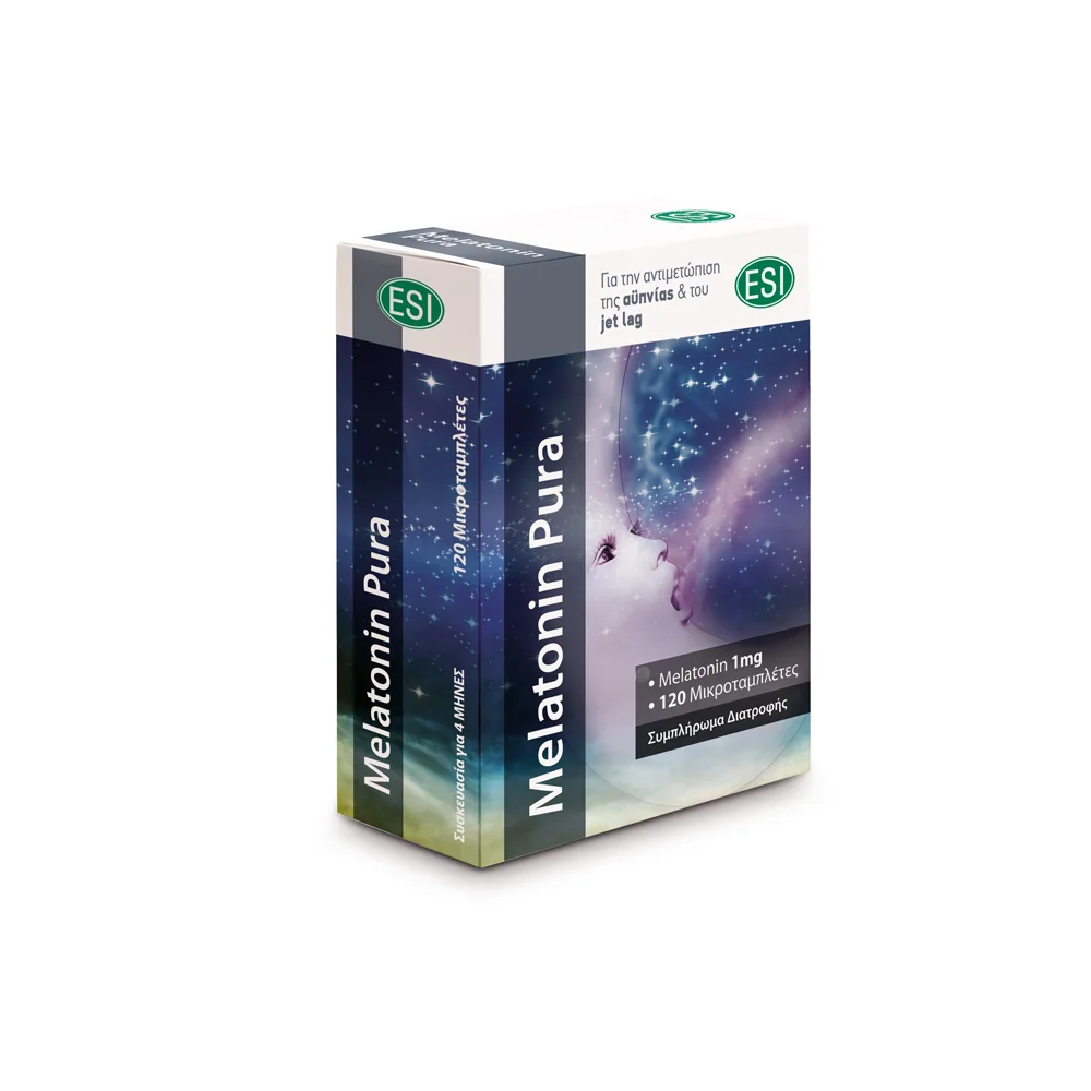 Esi Melatonin Pura Dietary Supplement To Treat Insomnia 120 tablets