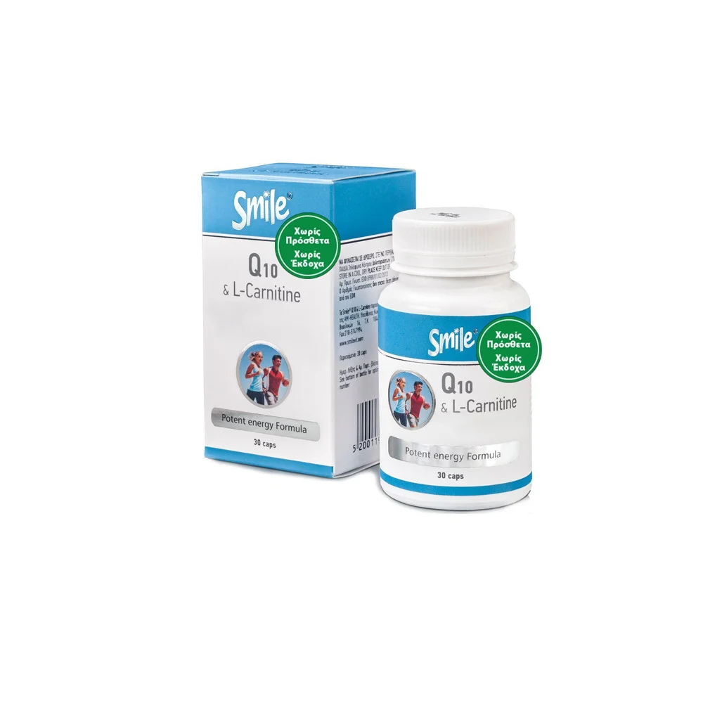 Am Health Smile Coenzyme Q10 & L-Carnitine Dietary Supplement To Strengthen The Heart 30 Capsules
