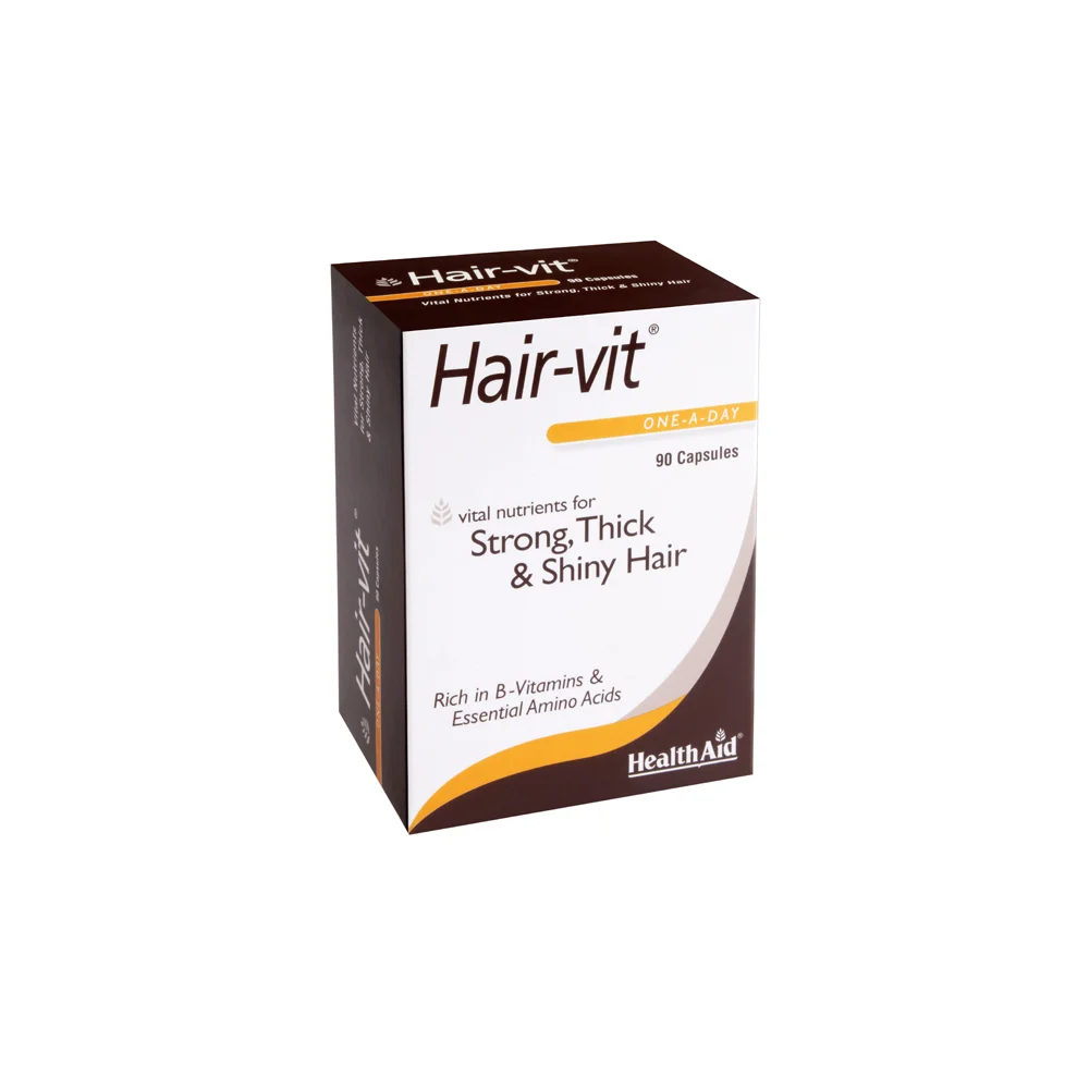 Health Aid Hair-Vit Nutritional Supplement For Strong Hair With Volume & Shine From Root To Tip 90 Capsules