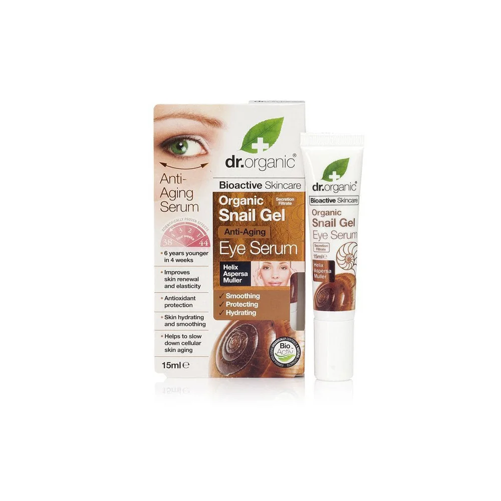 Dr.Organic Snail Gel Eye Serum Αντιγηραντικό Σέρουμ Ματιών Με Βιολογικό Έκκριμα Σαλιγκαριού 15ml