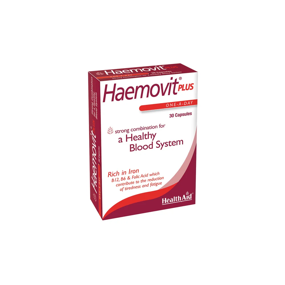 Health Aid Haemovit Plus Blister Iron Dietary Supplement For Healthy Hematopoiesis 30 capsules