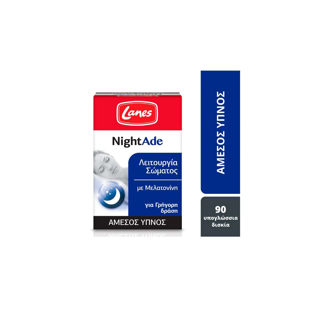 Lanes NightAde Melatonin Supplement For Instant Sleep 90 Sublingual Tabs