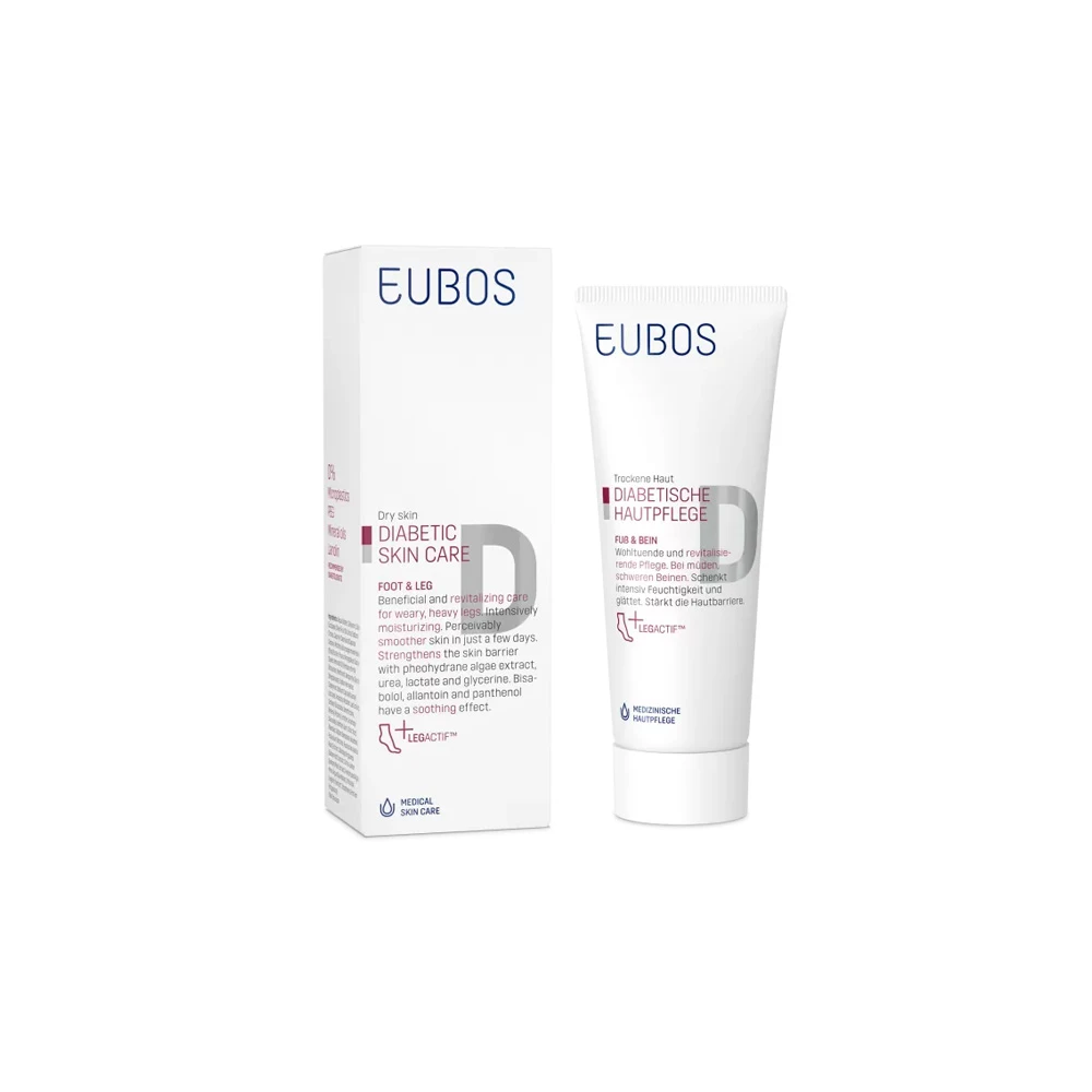 Eubos Diabetic Skin Care Foot & Leg Multi-Active Foot Cream Intensive & Prolonged Hydration Suitable For Diabetics 100ml