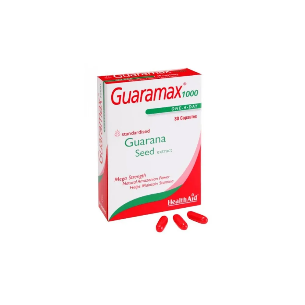 Health Aid Guaramax 1000mg Nutritional Supplement For Stimulation & Rejuvenation 30 capsules