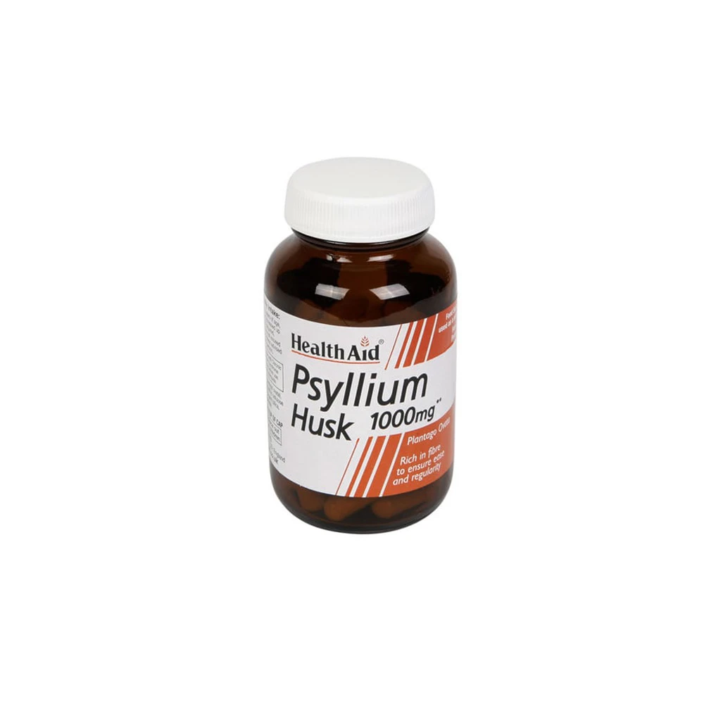 Health Aid Psyllium 1000mg Dietary Supplement Contributing to the Motility & Smooth Functioning of the Intestine & Digestion 60 capsules