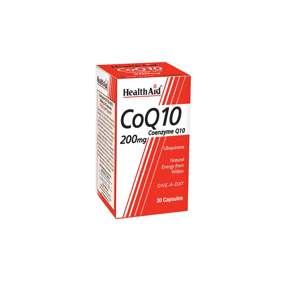 Health Aid Coenzyme Q10 200mg Energy Release Dietary Supplement With Antioxidant Properties 30 Capsules