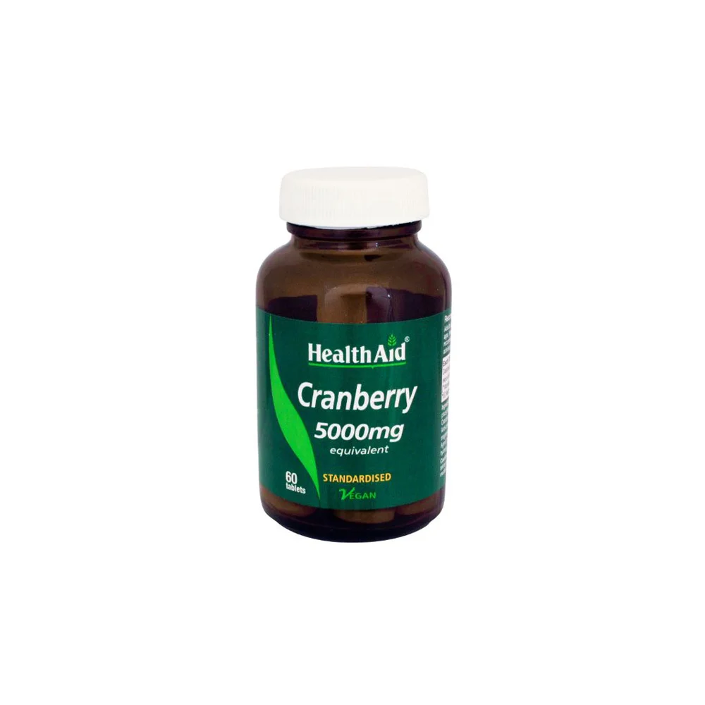 Health Aid Cranberry 5000mg Dietary Supplement With Cranberry For Healthy Urinary Tract 60 Herbal Tablets